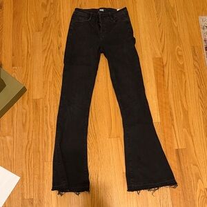 PAIGE Classic Black Flare Jeans High Rise Lou Lou